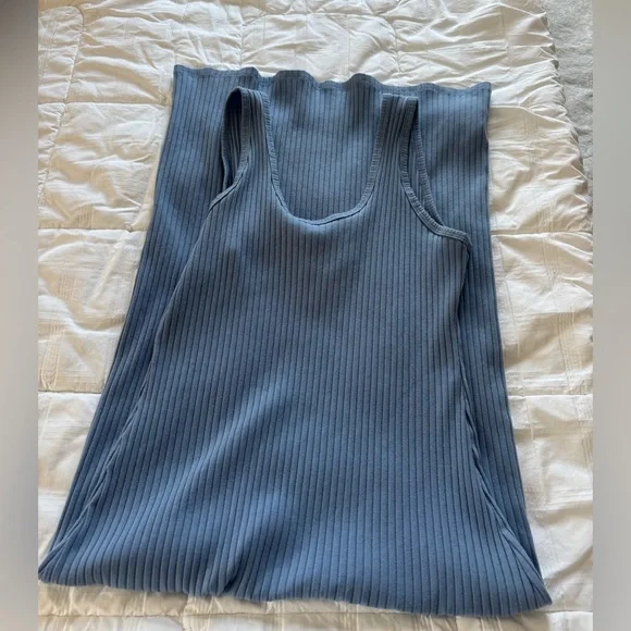 American Eagle Outfitters Light Blue Ribbed Maxi Dress - Picture 5 of 5